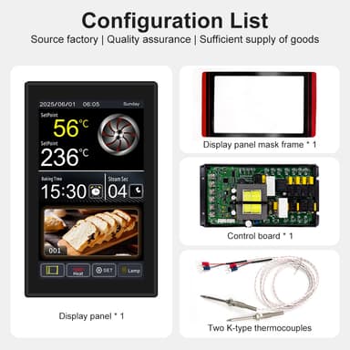 OEM ODM Customized Support Waterproof Display Electric Oven Control Panel 220V ±1°C Accuracy High Temperature Oven Controller thumbnail 4