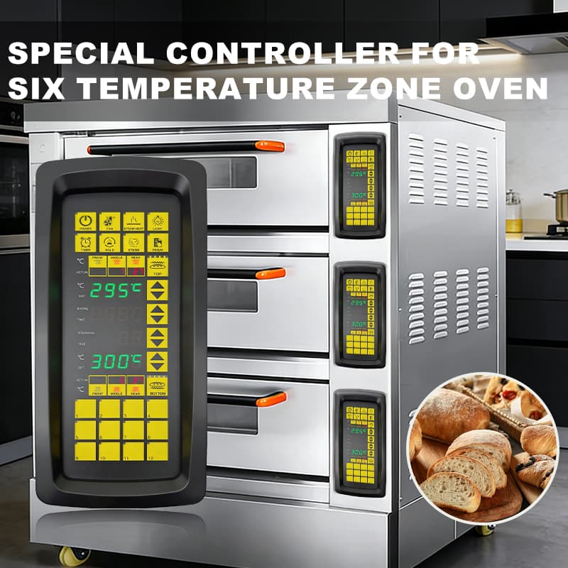 New Arrival Accuracy 1℃ Bakery Oven Spare Parts 0-450°C Temperature Setting Range 6 Zone Temperature Controller Deck Oven